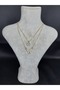 Double Layer Butterfly and Stone Detailed Gold Color Women's Necklace