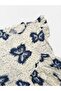 Girls' Cotton Summer Thin Fabric White Butterfly Pattern Short Sleeve Shorts Summer Pajamas Set - 3