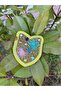 12X10 cm Iron-On Embossed Floral Stone Pocket Badge Yellow - 2