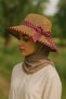 Point Detail Straw Summer Hat with Ribbons - Compatible with Tesetture