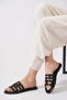 Lencas Cage Laser Women's Genuine Leather Slippers Black Skin - 4