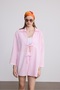 Women's Pink Linen Lace-Up Kimono / Sevde Ugur - 3