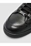 100% Genuine Leather Black Lace-Up Men's Sports Shoes - 7