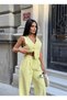 Women's Yellow Linen Suit Vest and Palazzo Pants - 7