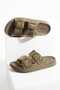 Men's Leather Double Striped Orthopedic Lightweight Comfortable Sole Stitched Stylish Out and Inside Men's Slippers