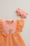 Summer Baby Girl Muslin Dress with Embroidered Collar and Bands 6-9-12-18-24 Months - 5