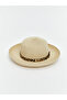 Beige Leopard Patterned Women's Straw Hat