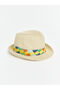 Beige Color Blocked Baby Boy Straw Hat - 2