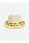 Beige Color Blocked Baby Boy Straw Hat
