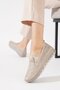 Naste Double Tire Laser Women's Genuine Leather Shoes Silver