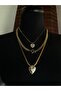 Italian Chain Steel Multiple Combination Necklace Heart Model-3 Pcs - 4