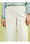 Lcw Modest Ecru Women's Pleated Pants with Elastic Waist - 3