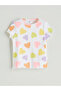 Trendlucky Heart Printed Ruffle Camisole Girls' T-Shirt with Difference