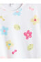 Lcw Kids White Crew Neck Floral Girl's T-Shirt - 3