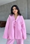 Pink Front Tie Detailed Brand Model Muslin Suit - 3