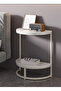 Modern Simple Semicircular Side Table for Bedroom, Double-Layer Storage Light Luxury Side Table - 3