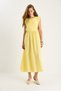 Women's Yellow Side Tape Detailed Long Modal Dress 5254 60281099 - 3