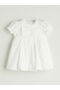 Lcw Baby Ecru Crew Neck Embroidered Baby Girl Dress