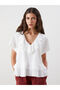 Rmz Gi̇yi̇m Farkiyla Flounced V Placket Blouse