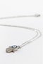 Silver Colored Shiny Stone Hamse Lacquer Coated Bijoux Necklace (Chain 45 cm) - 5
