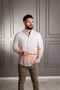 Interview Sarar Carina Color Gradient Cotton Linen White Brown Shirt - 6