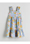 Trendlucky Square Neck Floral Girl's Dress with Difference