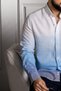 Interview Sarar Carina Color Gradient Cotton Linen White Blue Shirt - 4