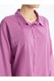 Ozmarka New Season Shirt Collar Plain Long Sleeve Women's Beach Dress - 3