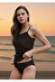 3 Pieces Black-White-Grey 100% Cotton Heart Pattern Rope Strap & Bikini Panties Set of 2 Ll.Il22.Ke942.001 - 2