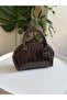 Women's Shiny Mini Crocodile Pattern Long Strap Handbag, Shoulder Bag - 4