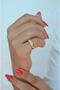 Little Finger Ring Quadrilateral Model with Zircon Stone - 7