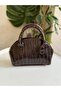 Women's Shiny Mini Crocodile Pattern Long Strap Handbag, Shoulder Bag - 3