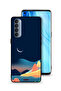 غطاء حماية لهاتف Oppo Reno4 Pro 4G برسم تجريدي للقمر