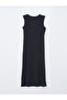 Gencc Quality Women's Oval Collar Plain Dress Lining - 2