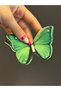 10X8 cm 3D Stone Embroidery Butterfly Embroidery Sewing Applique Green - 3