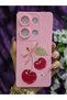 Redmi Note 13 Pro 4g Compatible Velvet Cherry and Ribbon Printed Phone Case