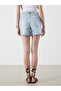 Blue Standard Fit Women's Jean Shorts - 4