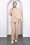 Mink Shawl Detailed Tunic Pants Suit