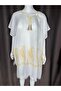 White Yellow Patterned Tasseled Beach Dress – Bohemian Cotton Pareo Tunic - 2