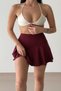 Sports Skirt with High Waist Flounce Shorts Swim Shorts Skirt with Shorts - 2