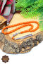 Orange Capsule Cut Silver Tassel Crimping Amber Prayer Beads 201024413 - 3