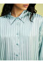 Nevavm Striped Oversize Satin Women's Shirt Tunic with a Difference - 3