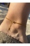 Steel Anklet Double Stick Stone Model Gold Color - 3