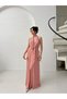 Powder Patterned Front Tie-Up Zero Sleeve Dress - 3