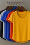 Blue Men's Special Edition Slim Fit Wide Collar Bottom Oval Cut Slim T-Shirt T-Shirt - 2