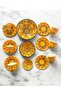 Decorative 6-Person Stylish Tulip Tile Design Fully Handmade Coffee Cup Set and Snack Bowl-Sauce Bowl - 3
