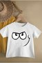 Crew Neck Red Red Ball Smile Printed Boys and Girls T-Shirt