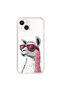 iPhone 15 Compatible Transparent Case with Cool Lama Design
