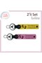 Heart Foot Themed Personal Leather Keychain Set, Yellow-Pink, the First Gift of Being a Mother-Father