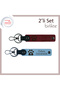 Loyal Friends Dedicated Gift, Paw Heart Leather Keychain Team, Name Writable, Burgundy-Sky Blue